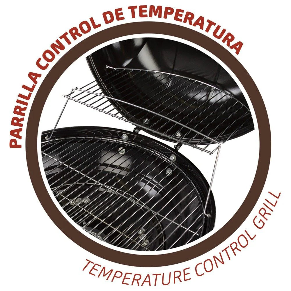 Barbacoa De Carbón Redonda Con Tapa Aktive