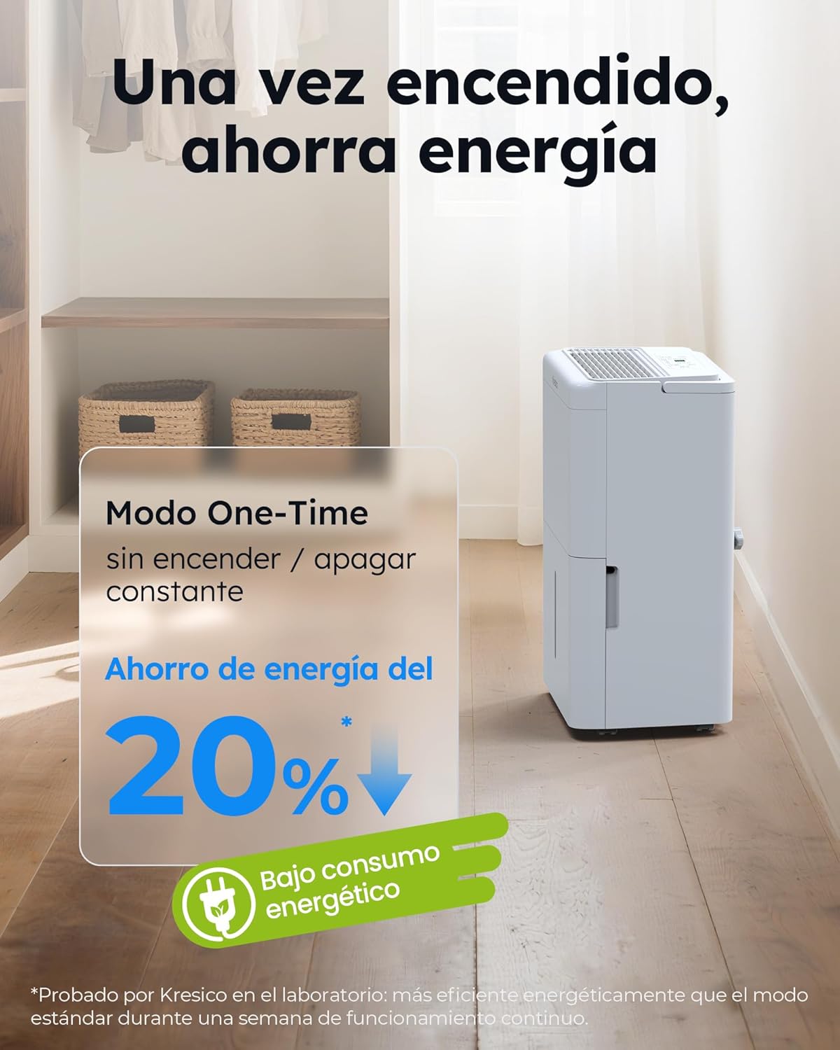 Deshumidificador 20L/día, Deshumificadores de humedad, Cobertura 150m³/50m² desumidifador, Deshumidificador silencioso electrico con Temporizador, Depósito extraíble