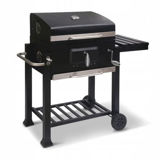 DUŻY GRILL WĘGLOWY XXL REGULOWANY ŻELIWNY RUSZT 78x42,5mm 3 PÓŁKI LUND