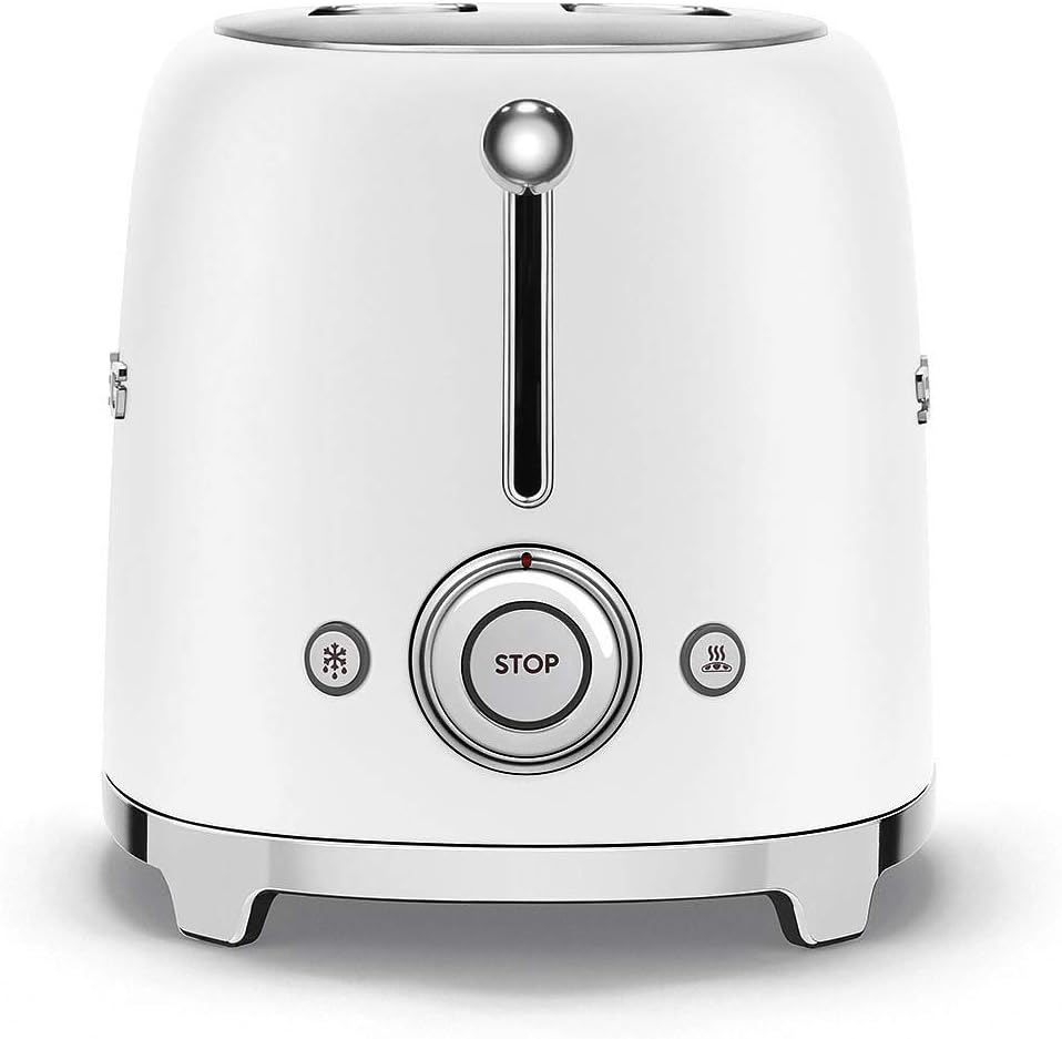 Smeg TSF01WHMEU Toaster for Two Slices of Bread and with a Power of 950 W TSF01WHMEU-white matt, Steel, Black
