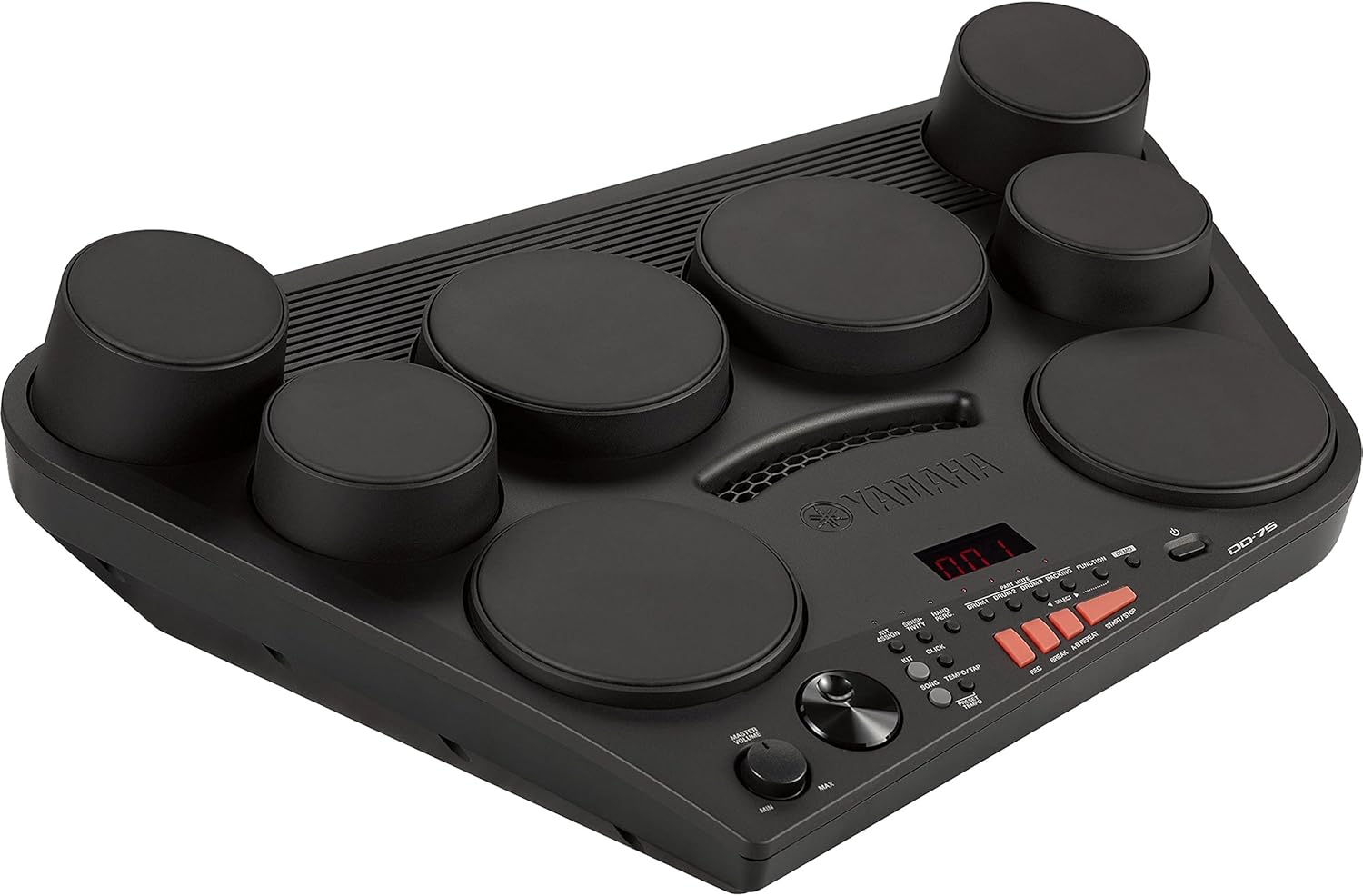 Yamaha DD-75 - Batería electrónica portátil con 8 pads de batería sensibles a la pulsación, conjunto con control de volumen y conexión para auriculares, color Negro