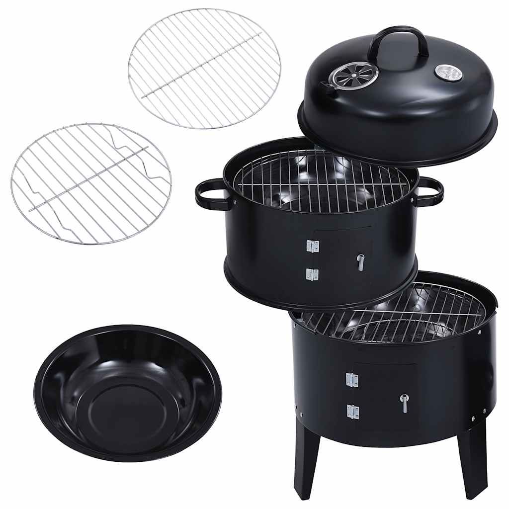 Barbacoa Ahumador De Carbón 3 En 1 40x80 Cm Vidaxl