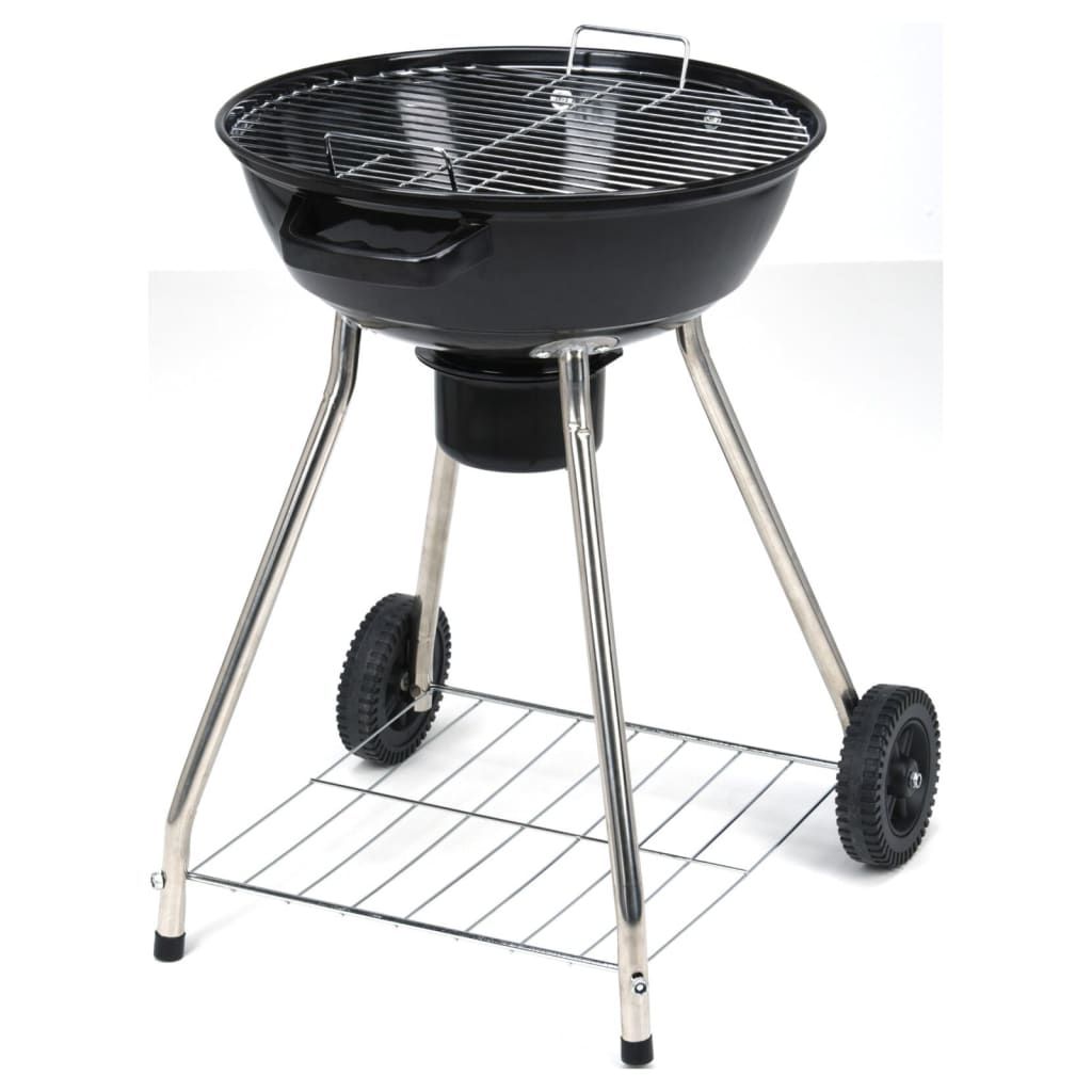 Barbacoa De Carbón Sobre Ruedas Negro 45 Cm Progarden