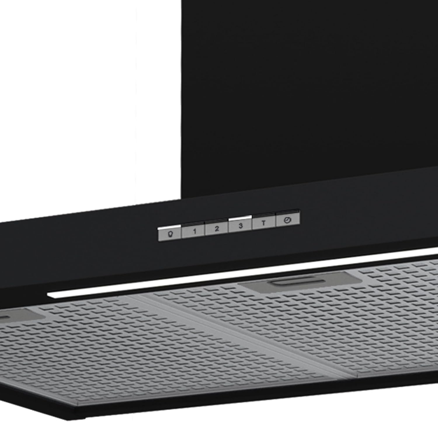 CATA Campana Decorativa Pared Sygma 9010 BK con 4 Niveles de Extracción, 3+1 Turbo Panel de Control Electrónico Nivel Sonoro 50 db Motor BT3 Extra Silencioso Iluminación LED Ancho 90 cm Color Negro