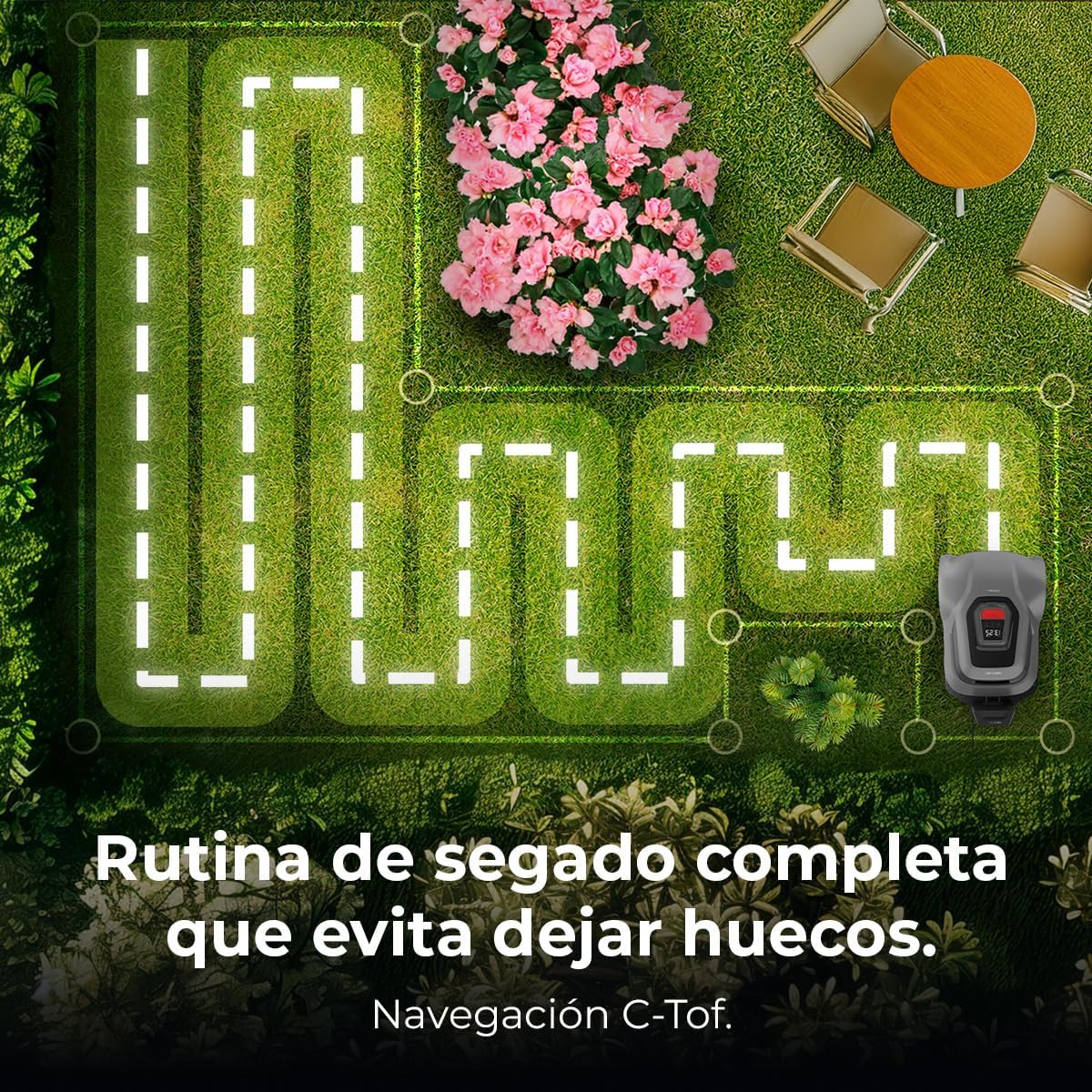 Cecotec Robot Cortacésped sin Cable para 500m2 Conga Grasshopper 500 Map Connected. Motor Digital Brushless, App, Corte Ordenado, Pendiente Máxima 45%, Regulador de Hojas de Corte, Sensor de Lluvia