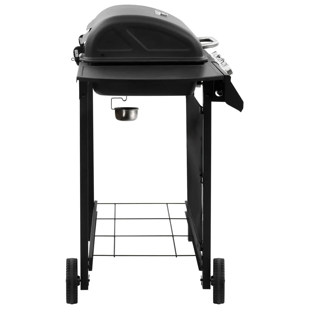 Barbacoa De Gas Con 4 Fogones Negra Vidaxl