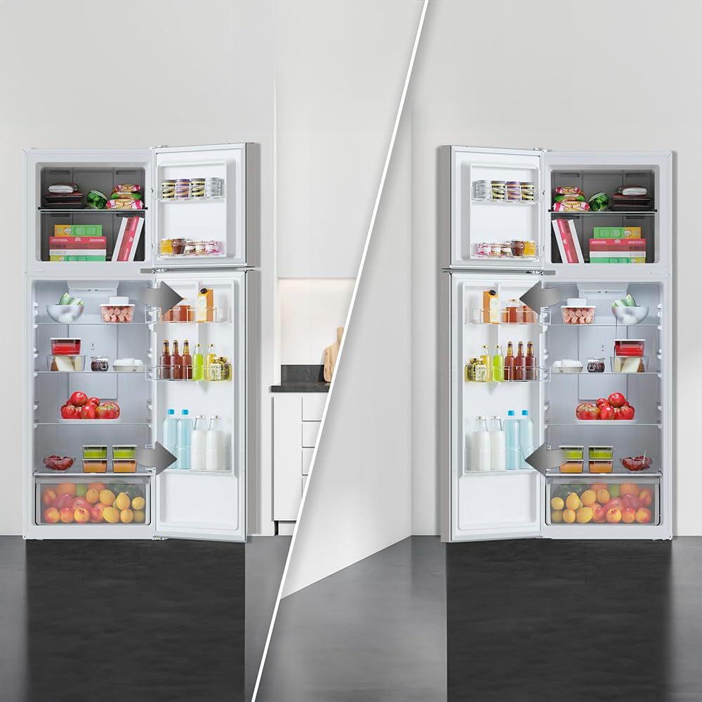 Cecotec Frigoríficos 2D Bolero CoolMarket 2D 348 NF White E. Motor Inverter NoFrost, Frigorífico 2 Puertas Blanco 170X59.5Cm, 348L, No Frost, Clase Energética E, Display Interior, Puerta Reversible
