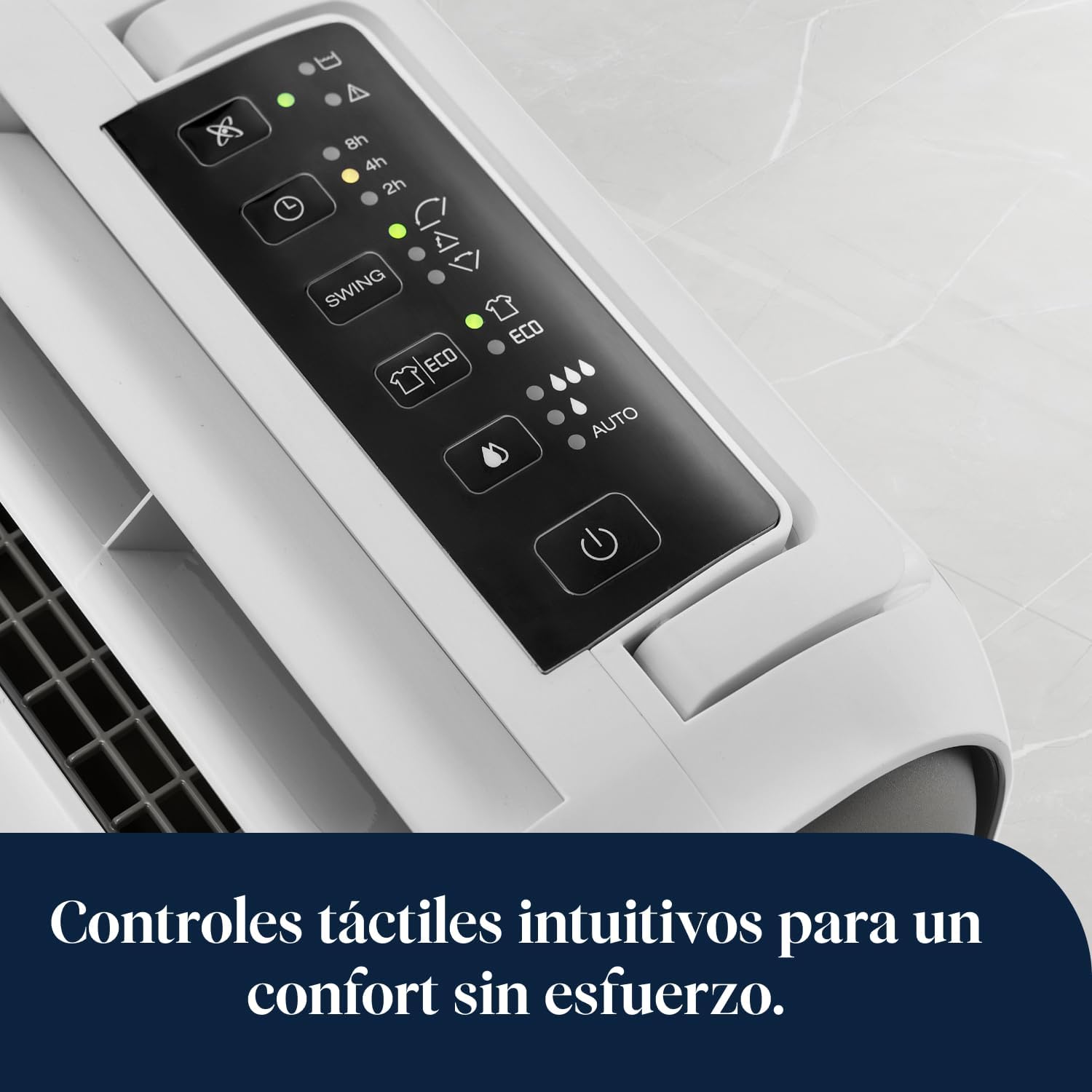 De’Longhi Tasciugo AriaDry Light - Deshumidificador portátil con tecnología Zeolite e ionizador, Elimina hasta 6 L/día, seca la ropa, anti-moho y silencioso, Función swing y temporizador, Gris (DNS65)