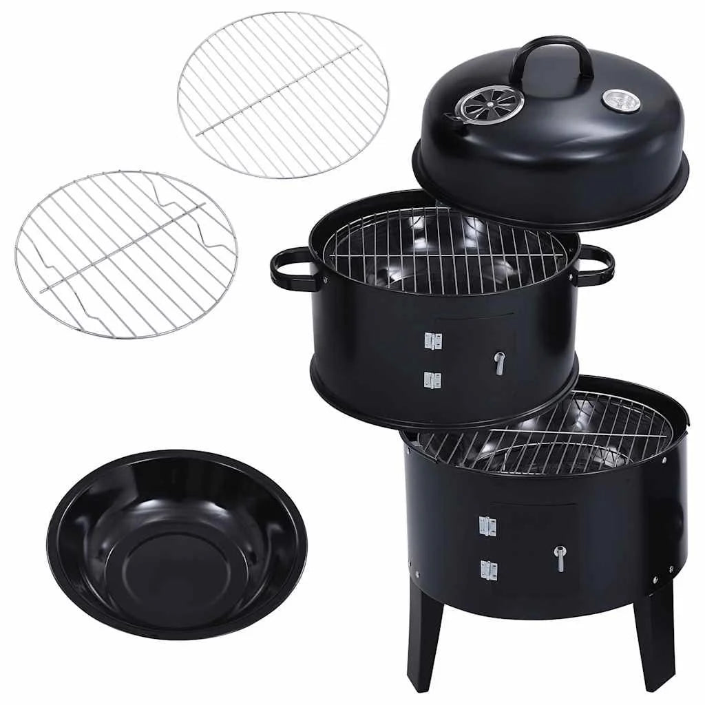 Barbacoa Ahumador De Carbón 3 En 1 40x80 Cm Vidaxl