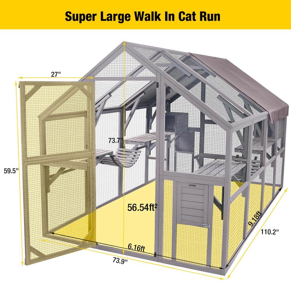 aivituvin Recinto Exterior para Gatos – Gran Área de Juego para Gatos