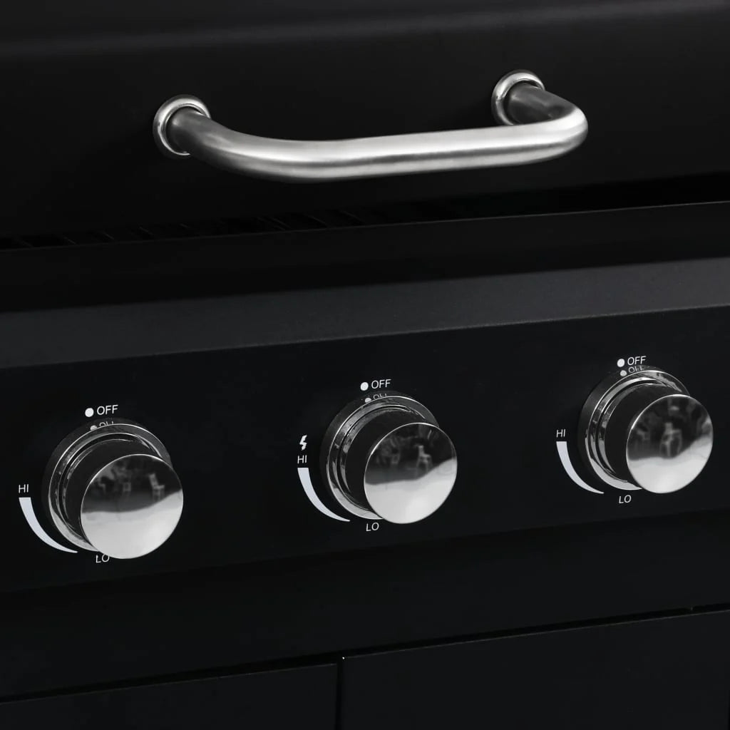Barbacoa combinada de gas y carbón con 3 fogones V6872