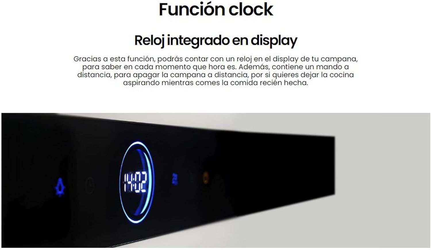INFINITON Campana Extractora CMPT-A90I 800 m3/h de extracción, Ancho 90 cm, Diseño en T invertida, Touch Panel,4 Niveles de potencia de succión, Función Lampara, A, Inox