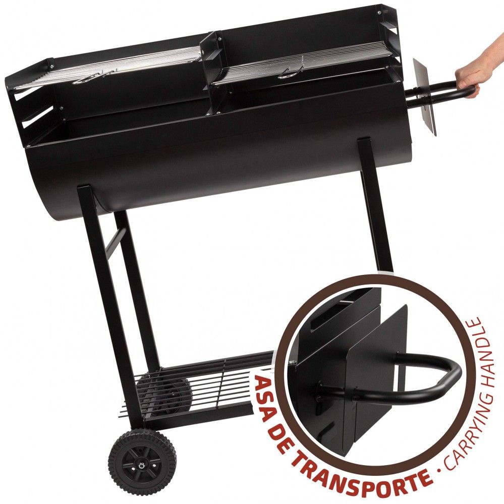 Barbacoa De Carbón Con Doble Parrilla Aktive