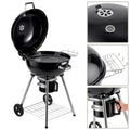 Parrilla portátil de carbón estilo tetera de 22" para barbacoa, camping, jardín y cocina al aire libre