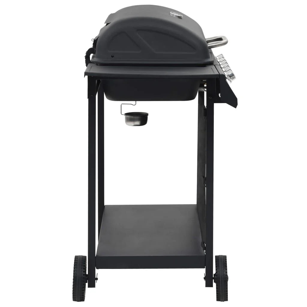 Barbacoa Portátil De Gas Con 6 Zonas De Cocción Negra De Acero Vidaxl