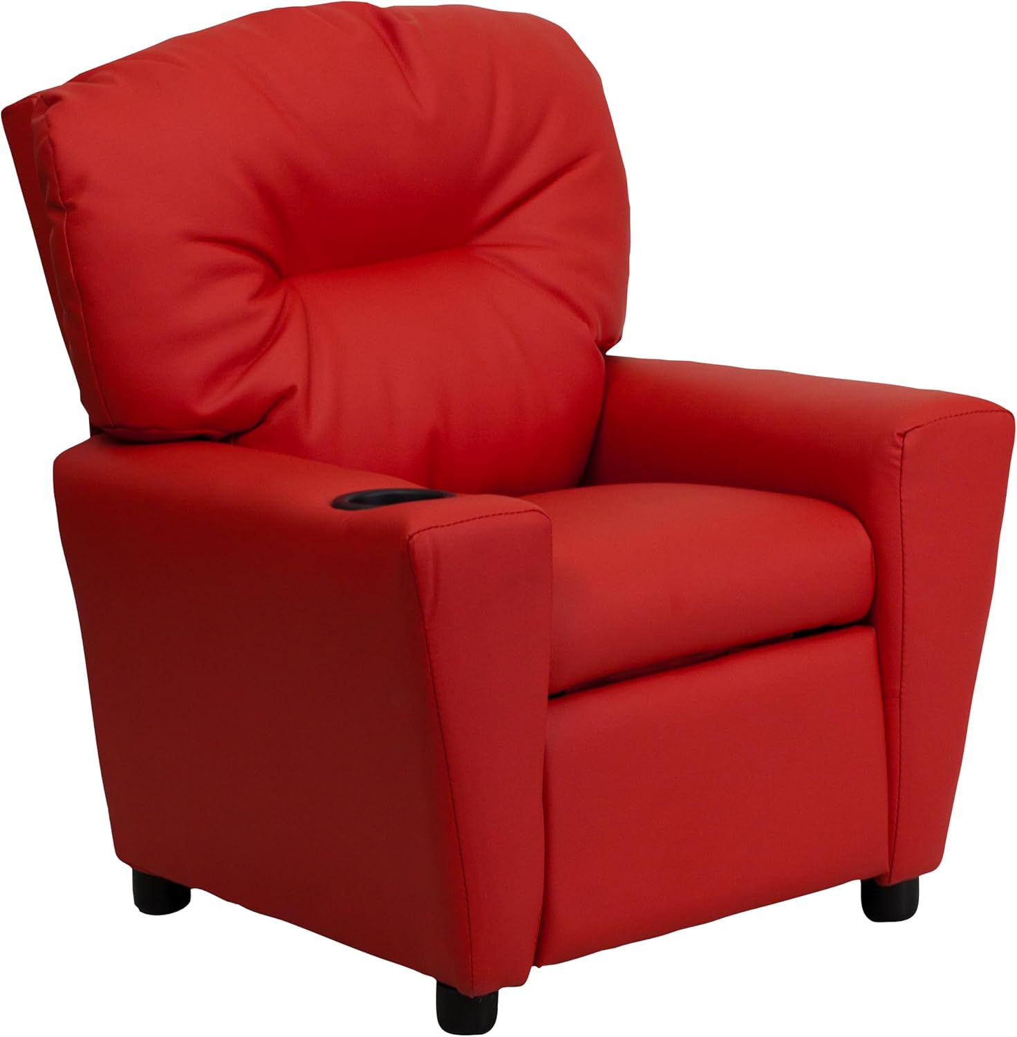 Flash Furniture Współczesny leżak dziecięcy z uchwytem na kubki, drewno, beżowy winyl, 66,04 x 53,34 x 53,34 cm